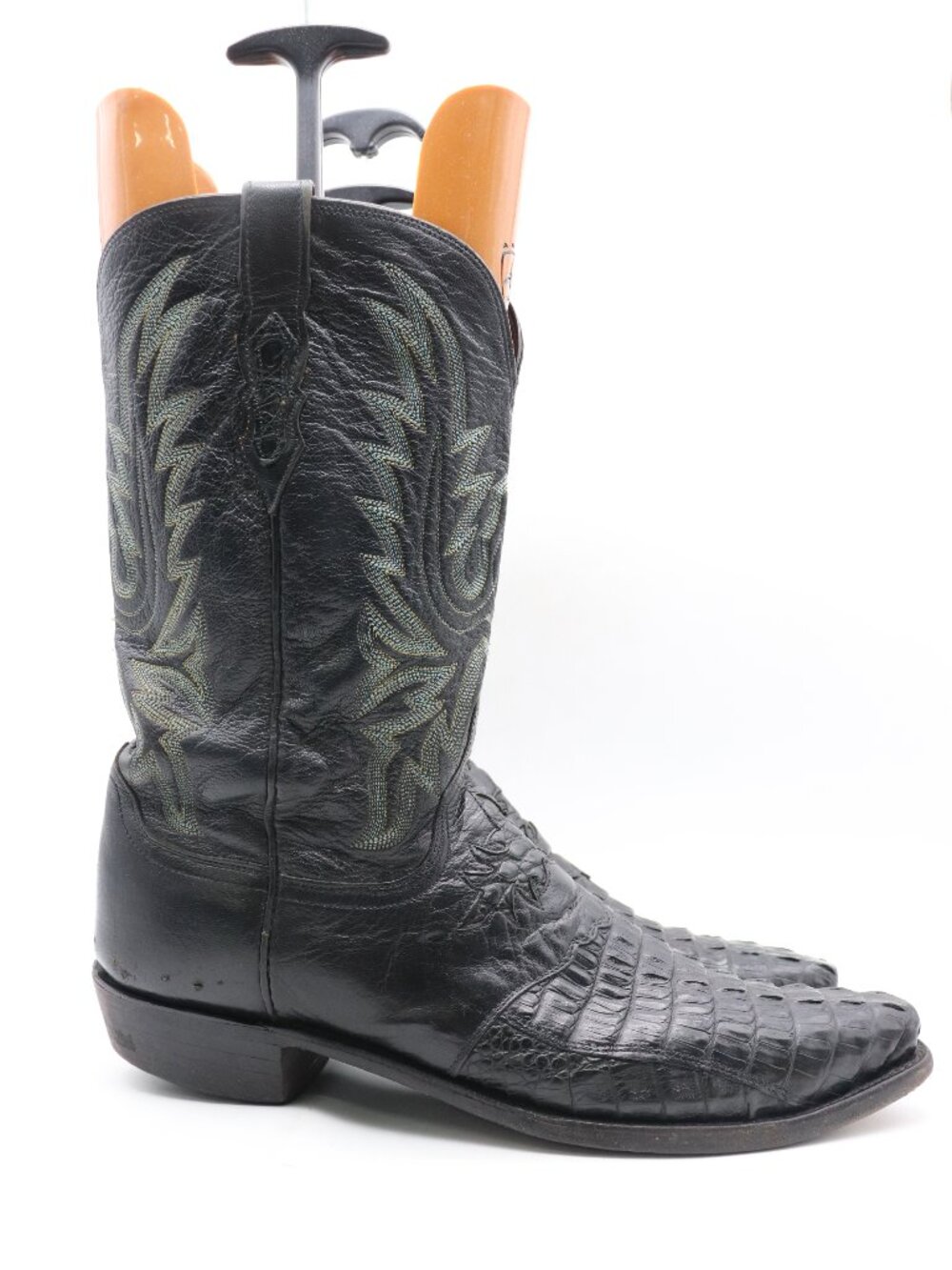 Lucchese Aligator Men’s Size 13 D Cowboy Black Boots Western Pull On USA